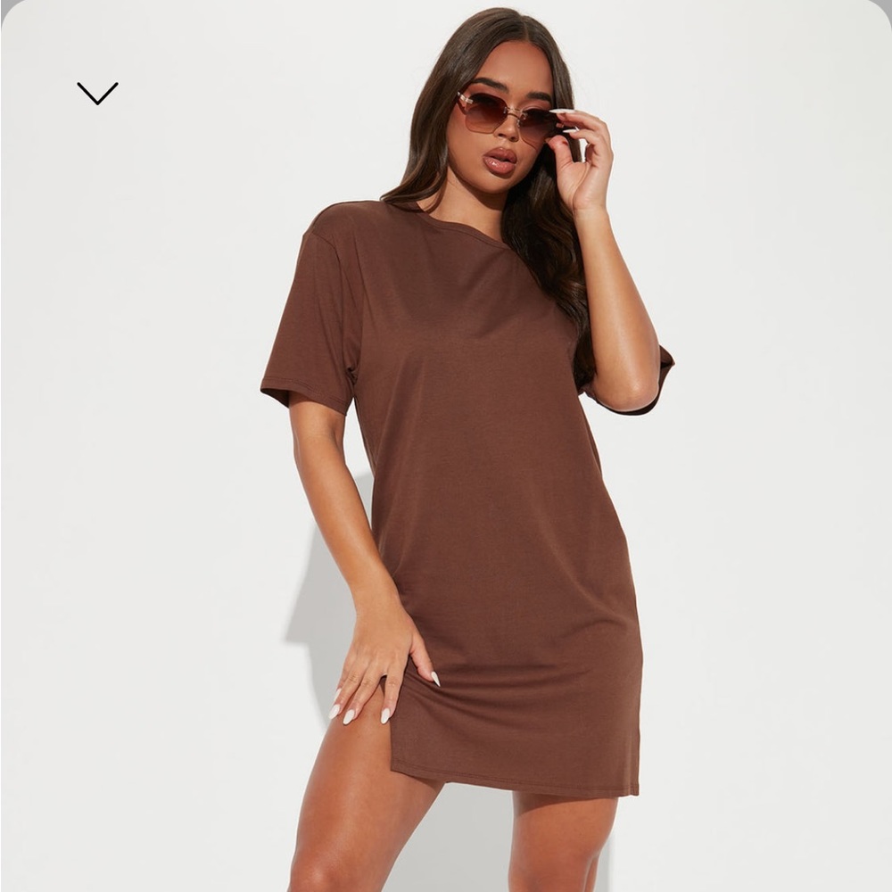 Delilah T Shirt Dress - Chocolate